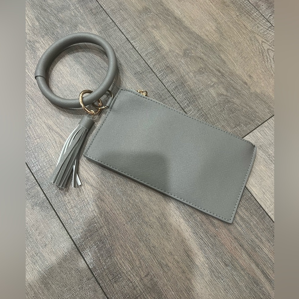 Grey Wristlet with a little keychain tassel!